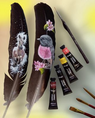 🎨 Umění na peří ✨ Naše ambasadorka Lenka Gaálová nám znovu ukázala, že kreativita nezná hranice. A s Artmagicem už vůbec....